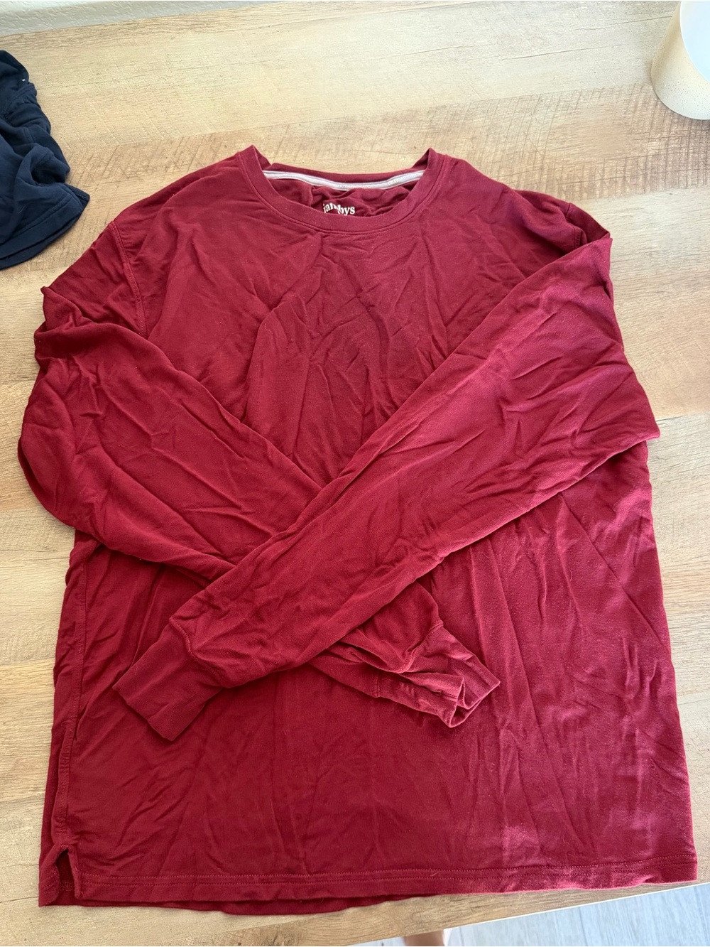 Jambys Burgundy long sleeve pajama shirt